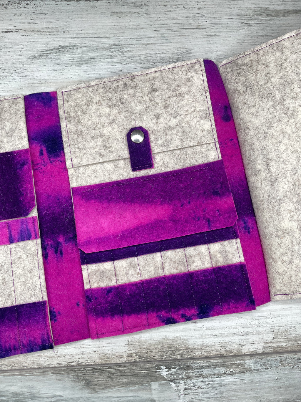 Nadelmäppchen aus Wollfilz – Violett Pink 1